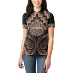 Aotearoa Kati Mamoe Personalised Women Polo Shirt Maori Iwi Poutama Puhoro Tattoo