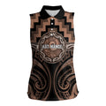 Aotearoa Kati Mamoe Personalised Women Sleeveless Polo Shirt Maori Iwi Poutama Puhoro Tattoo