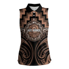Aotearoa Kati Mamoe Personalised Women Sleeveless Polo Shirt Maori Iwi Poutama Puhoro Tattoo