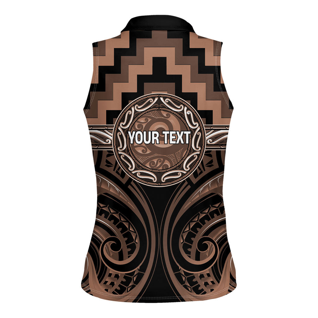 Aotearoa Kati Mamoe Personalised Women Sleeveless Polo Shirt Maori Iwi Poutama Puhoro Tattoo