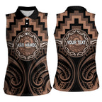 Aotearoa Kati Mamoe Personalised Women Sleeveless Polo Shirt Maori Iwi Poutama Puhoro Tattoo