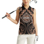 Aotearoa Kati Mamoe Personalised Women Sleeveless Polo Shirt Maori Iwi Poutama Puhoro Tattoo
