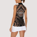 Aotearoa Kati Mamoe Personalised Women Sleeveless Polo Shirt Maori Iwi Poutama Puhoro Tattoo