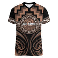 Aotearoa Kati Mamoe Personalised Women V-Neck T-Shirt Maori Iwi Poutama Puhoro Tattoo