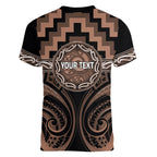 Aotearoa Kati Mamoe Personalised Women V-Neck T-Shirt Maori Iwi Poutama Puhoro Tattoo
