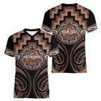 Aotearoa Kati Mamoe Personalised Women V-Neck T-Shirt Maori Iwi Poutama Puhoro Tattoo