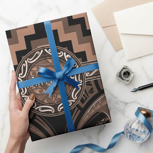 Aotearoa Kati Mamoe Wrapping Paper Maori Iwi Poutama Puhoro Tattoo