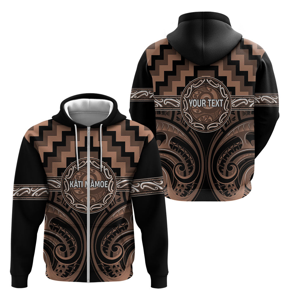 Aotearoa Kati Mamoe Personalised Zip Hoodie Maori Iwi Poutama Puhoro Tattoo