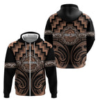 Aotearoa Kati Mamoe Personalised Zip Hoodie Maori Iwi Poutama Puhoro Tattoo
