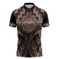 Aotearoa Kati Mamoe Personalised Zipper Polo Shirt Maori Iwi Poutama Puhoro Tattoo