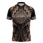 Aotearoa Kati Mamoe Personalised Zipper Polo Shirt Maori Iwi Poutama Puhoro Tattoo