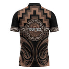 Aotearoa Kati Mamoe Personalised Zipper Polo Shirt Maori Iwi Poutama Puhoro Tattoo