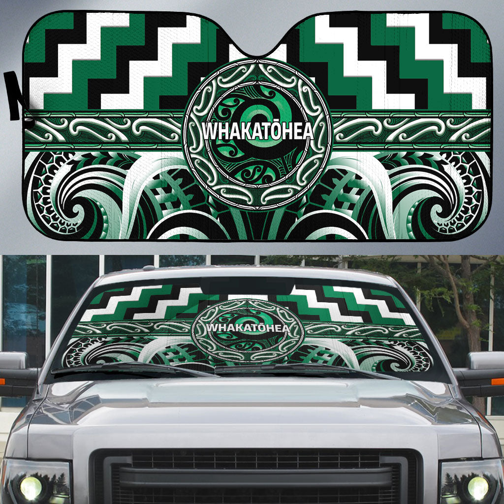 Aotearoa Whakatohea Auto Sun Shade Maori Iwi Poutama Puhoro Tattoo
