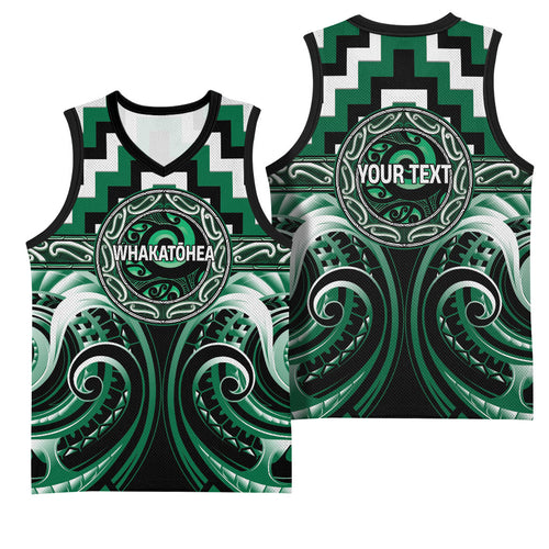 Aotearoa Whakatohea Personalised Basketball Jersey Maori Iwi Poutama Puhoro Tattoo