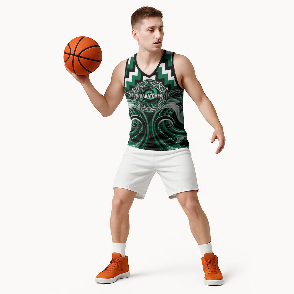 Aotearoa Whakatohea Personalised Basketball Jersey Maori Iwi Poutama Puhoro Tattoo