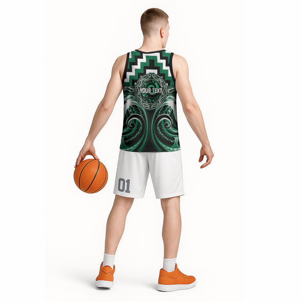 Aotearoa Whakatohea Personalised Basketball Jersey Maori Iwi Poutama Puhoro Tattoo