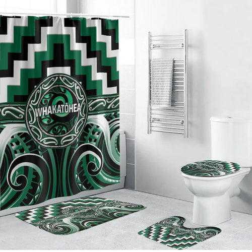 Aotearoa Whakatohea Bathroom Set Maori Iwi Poutama Puhoro Tattoo