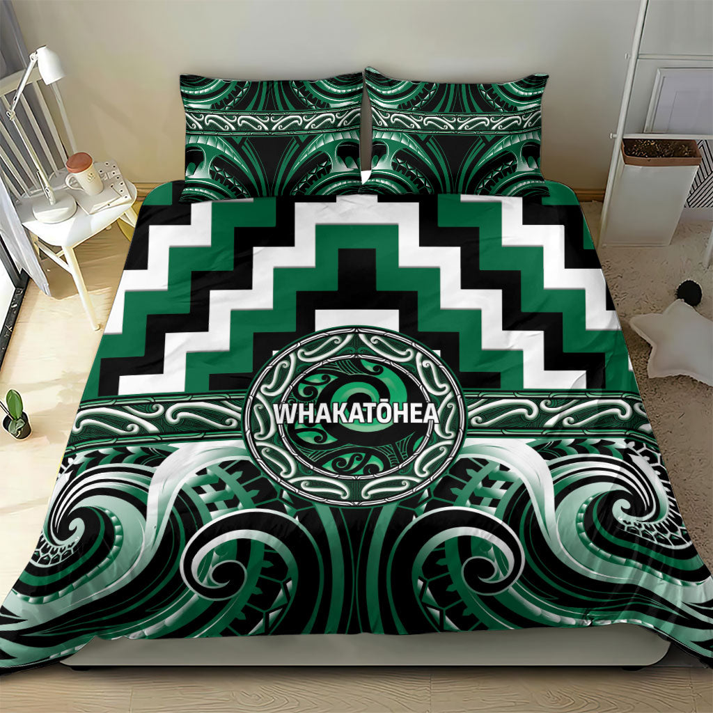 Aotearoa Whakatohea Bedding Set Maori Iwi Poutama Puhoro Tattoo