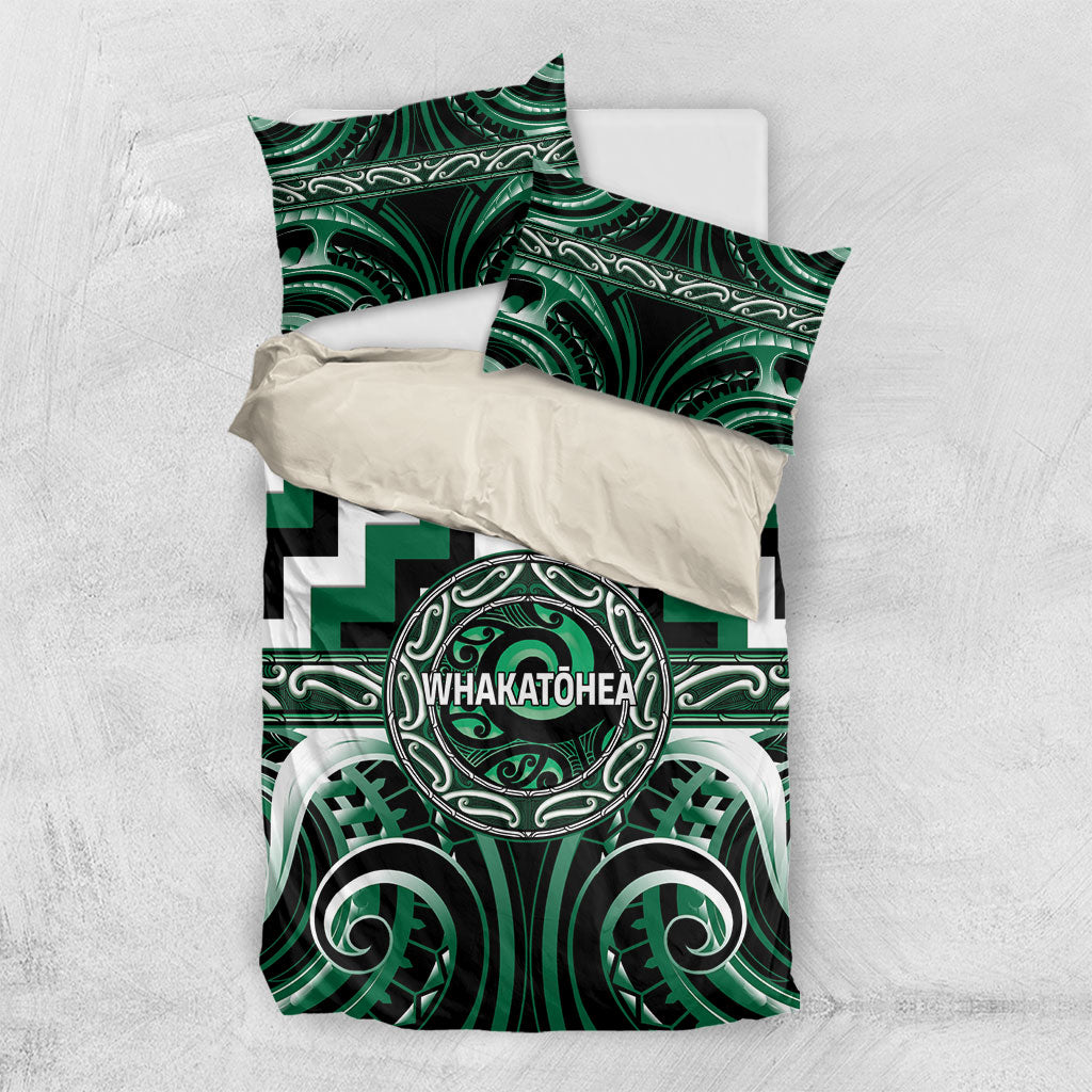Aotearoa Whakatohea Bedding Set Maori Iwi Poutama Puhoro Tattoo
