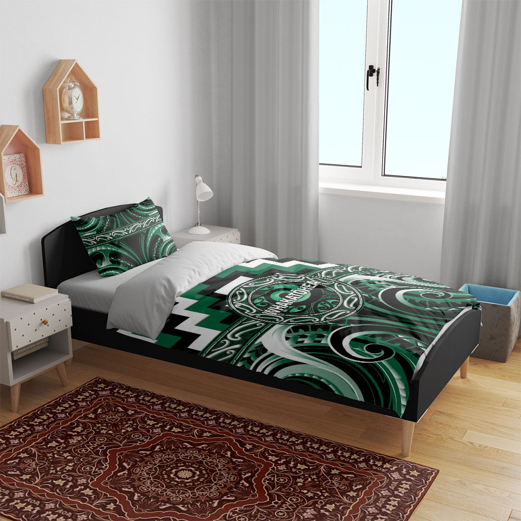 Aotearoa Whakatohea Bedding Set Maori Iwi Poutama Puhoro Tattoo