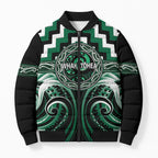 Aotearoa Whakatohea Personalised Bomber Puffer Jacket Maori Iwi Poutama Puhoro Tattoo