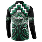 Aotearoa Whakatohea Personalised Button Sweatshirt Maori Iwi Poutama Puhoro Tattoo