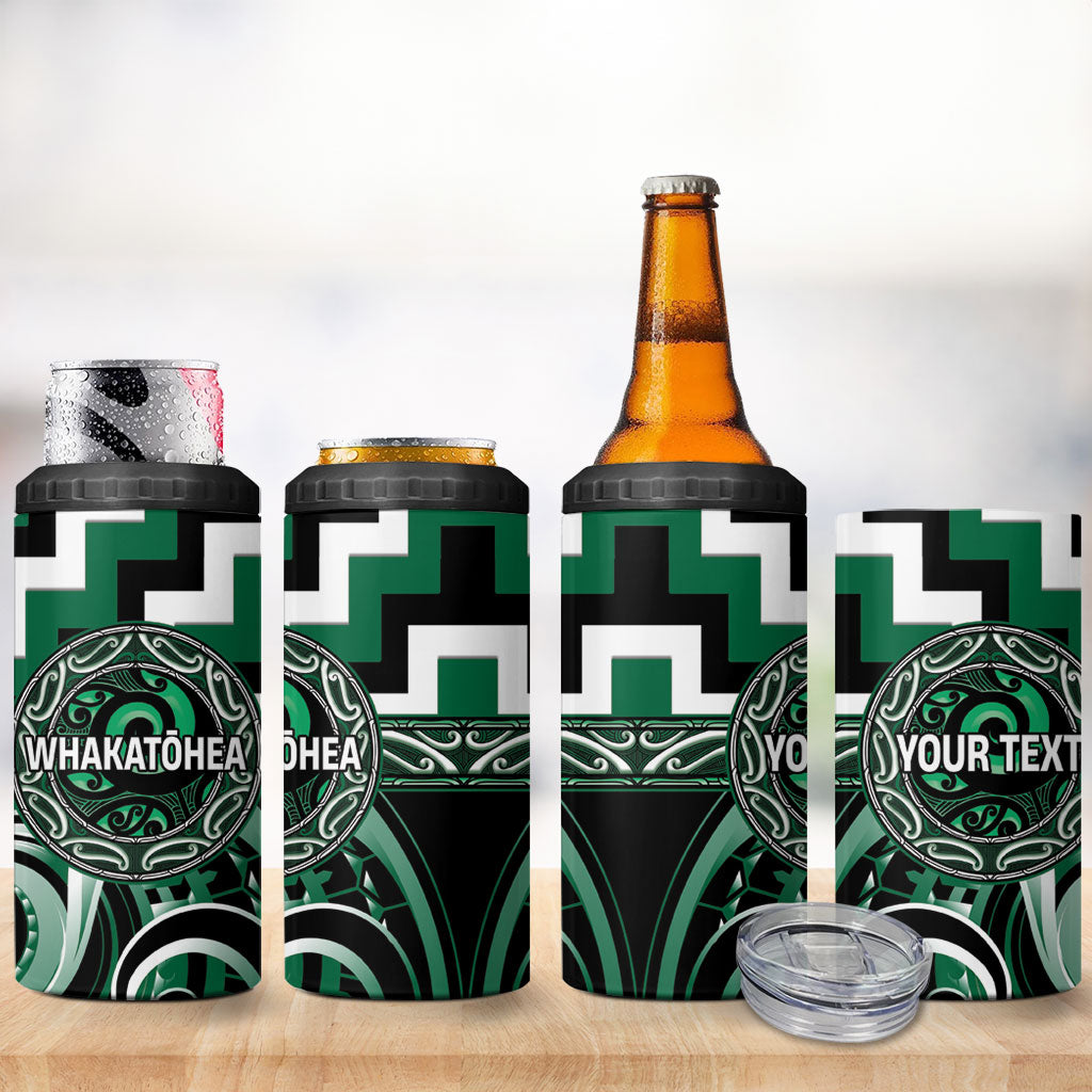 Aotearoa Whakatohea Personalised 4 in 1 Can Cooler Tumbler Maori Iwi Poutama Puhoro Tattoo