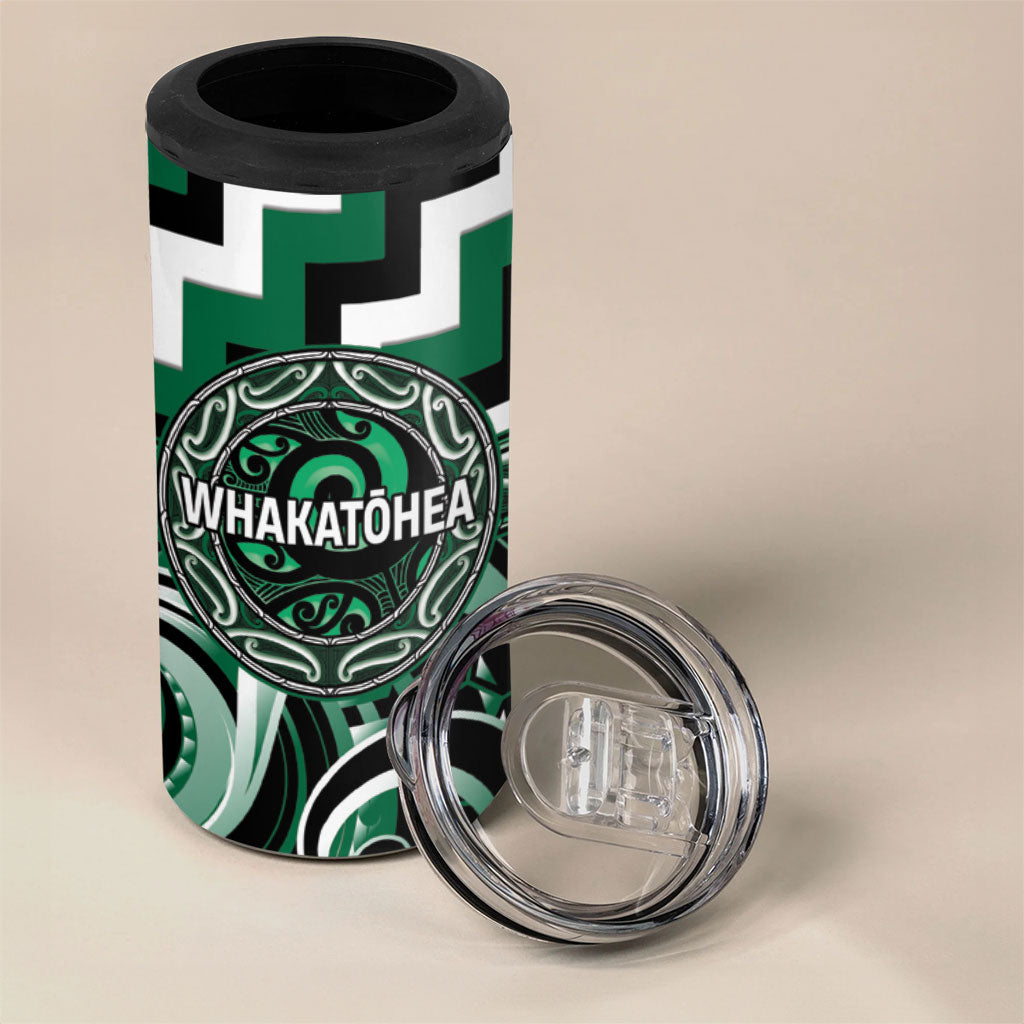 Aotearoa Whakatohea Personalised 4 in 1 Can Cooler Tumbler Maori Iwi Poutama Puhoro Tattoo