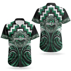Aotearoa Whakatohea Personalised Couples Matching Puletasi and Hawaiian Shirt Maori Iwi Poutama Puhoro Tattoo