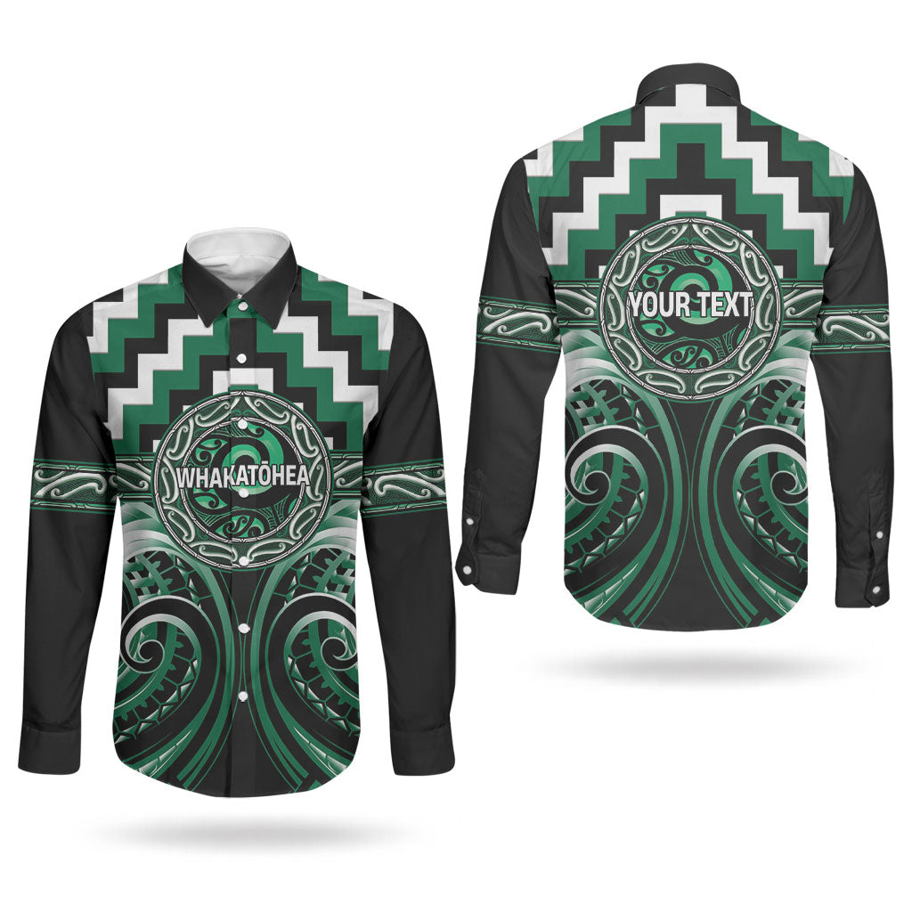 Aotearoa Whakatohea Personalised Couples Matching Puletasi and Long Sleeve Button Shirt Maori Iwi Poutama Puhoro Tattoo