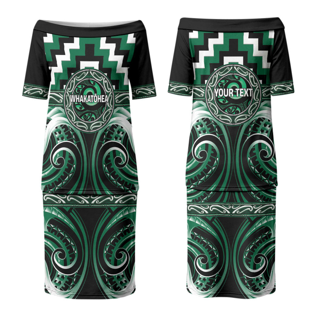 Aotearoa Whakatohea Personalised Couples Matching Puletasi and Long Sleeve Button Shirt Maori Iwi Poutama Puhoro Tattoo