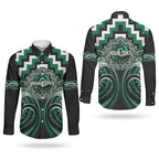 Aotearoa Whakatohea Personalised Couples Matching Summer Maxi Dress and Long Sleeve Button Shirt Maori Iwi Poutama Puhoro Tattoo