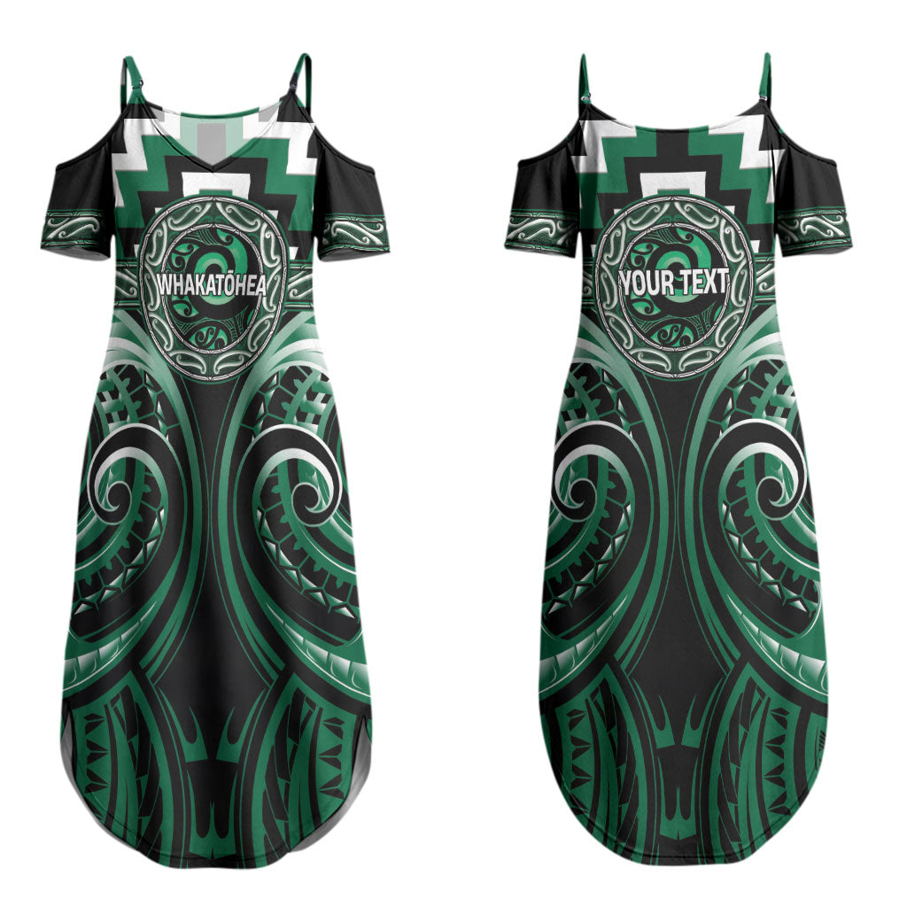 Aotearoa Whakatohea Personalised Couples Matching Summer Maxi Dress and Long Sleeve Button Shirt Maori Iwi Poutama Puhoro Tattoo