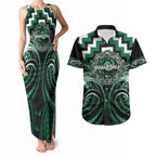 Aotearoa Whakatohea Personalised Couples Matching Tank Maxi Dress and Hawaiian Shirt Maori Iwi Poutama Puhoro Tattoo