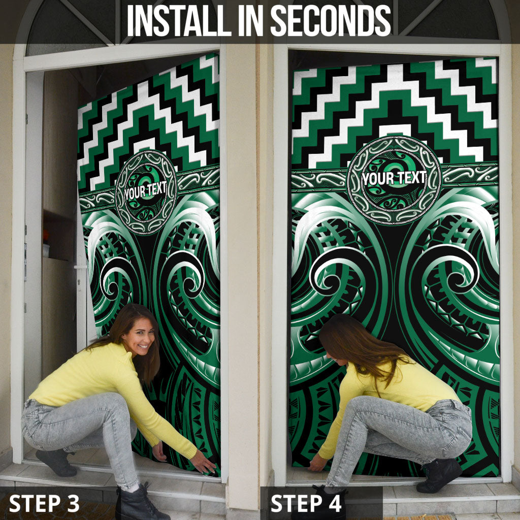 Aotearoa Whakatohea Personalised Door Cover Maori Iwi Poutama Puhoro Tattoo