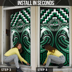 Aotearoa Whakatohea Personalised Door Cover Maori Iwi Poutama Puhoro Tattoo