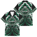 Aotearoa Whakatohea Personalised Family Matching Off Shoulder Maxi Dress and Hawaiian Shirt Maori Iwi Poutama Puhoro Tattoo