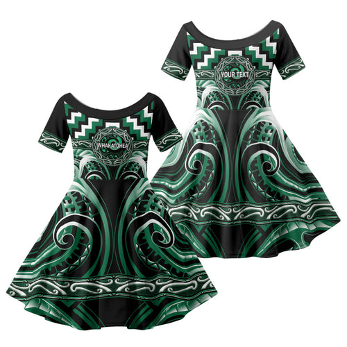 Aotearoa Whakatohea Personalised Family Matching Summer Maxi Dress and Hawaiian Shirt Maori Iwi Poutama Puhoro Tattoo