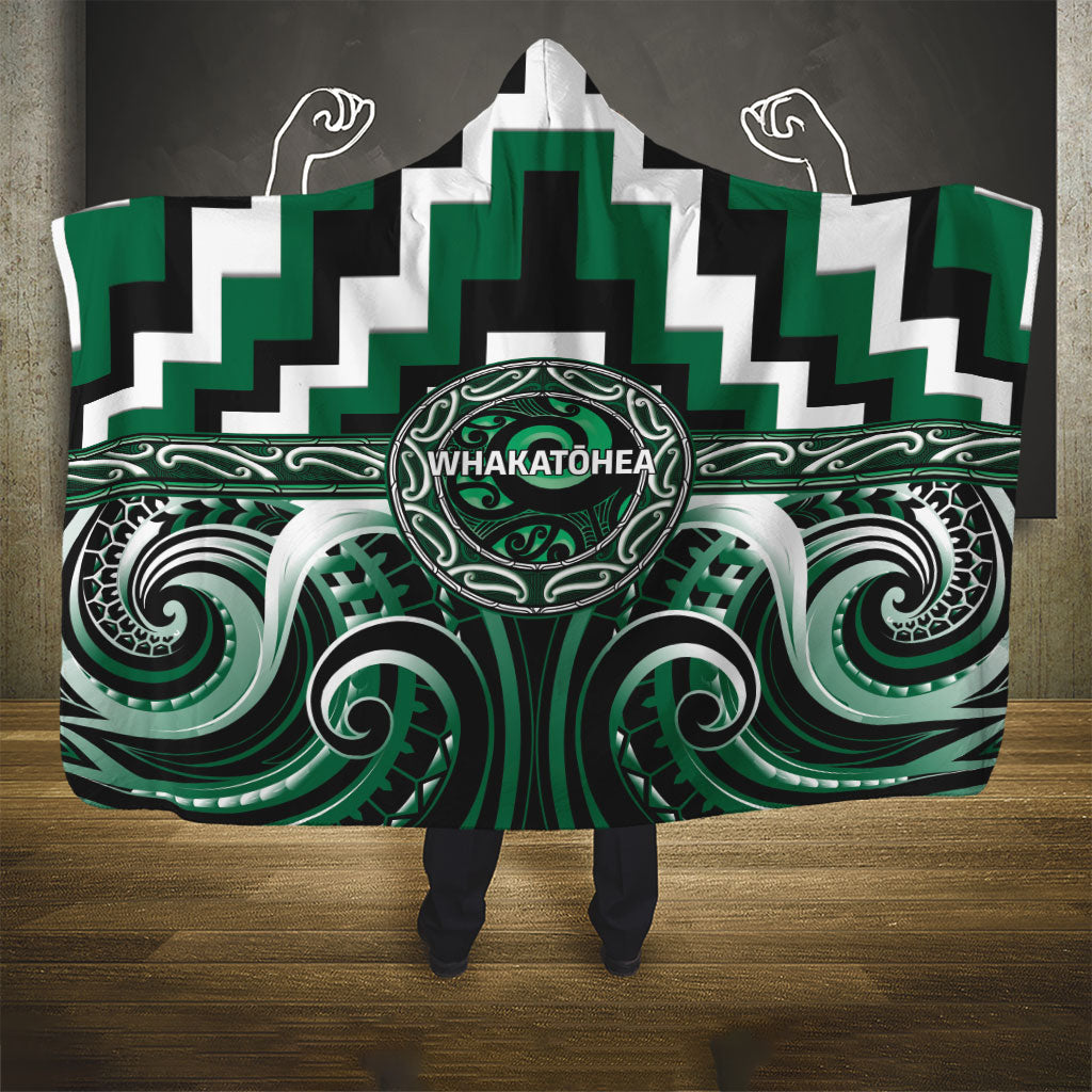 Aotearoa Whakatohea Hooded Blanket Maori Iwi Poutama Puhoro Tattoo