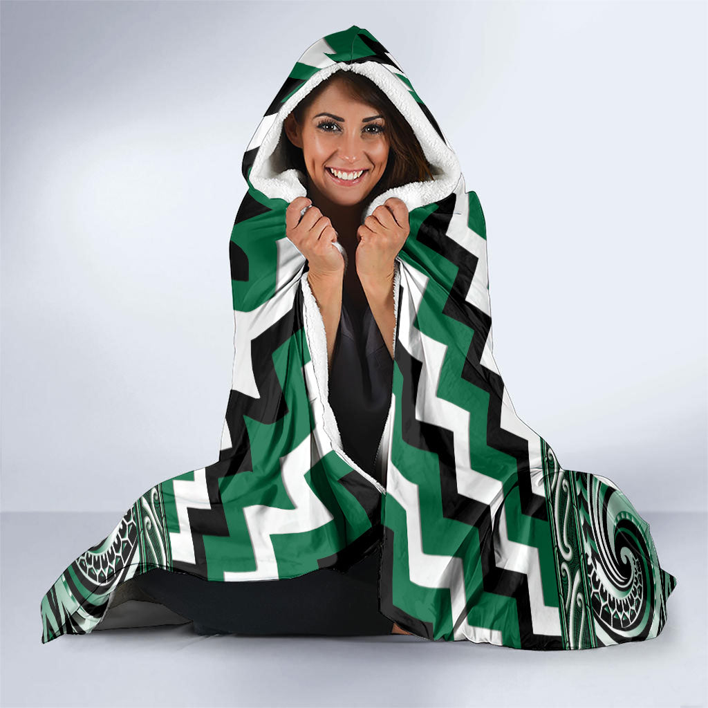 Aotearoa Whakatohea Hooded Blanket Maori Iwi Poutama Puhoro Tattoo