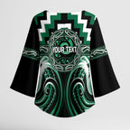 Aotearoa Whakatohea Personalised Kimono Sleeve Blouse Maori Iwi Poutama Puhoro Tattoo