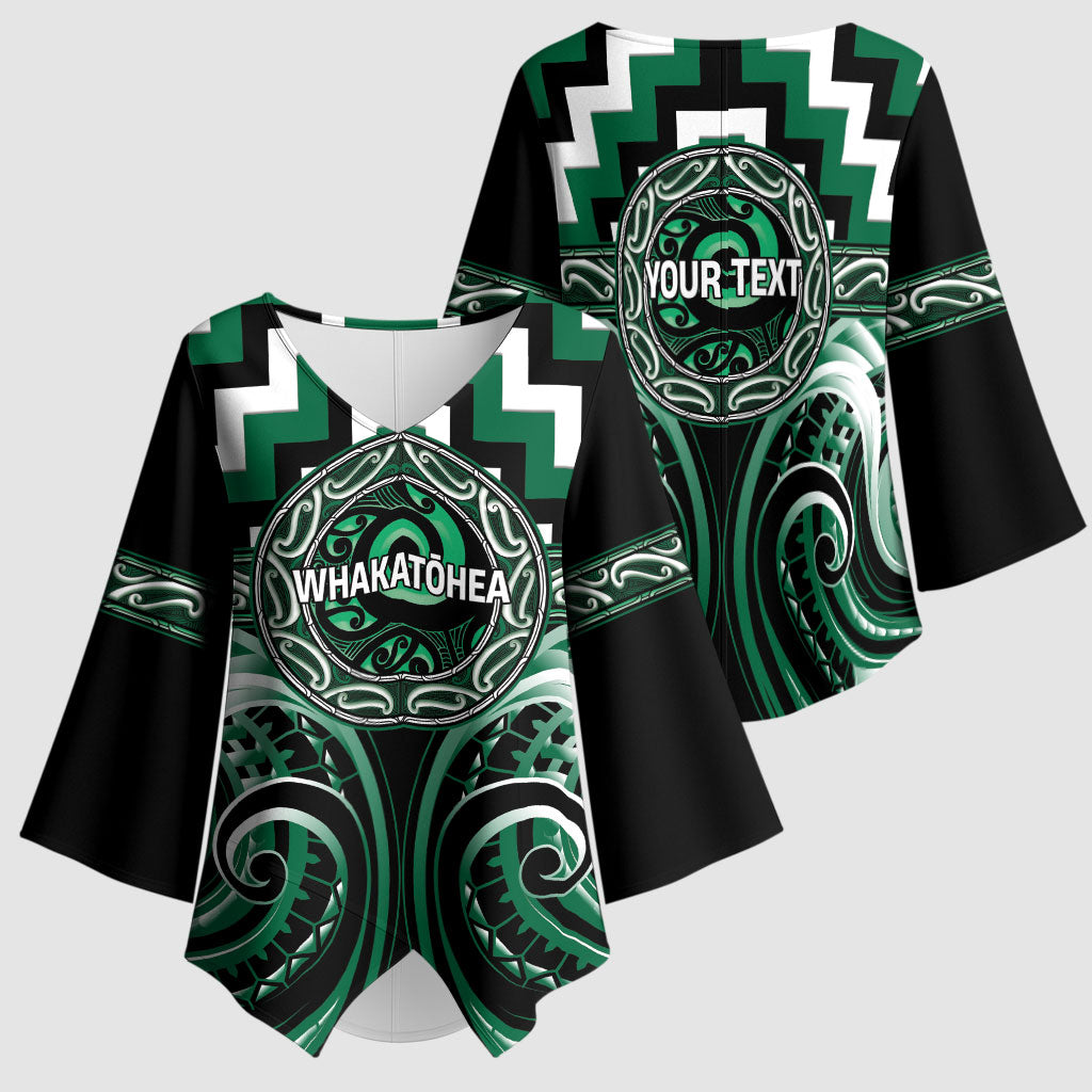 Aotearoa Whakatohea Personalised Kimono Sleeve Blouse Maori Iwi Poutama Puhoro Tattoo