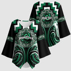 Aotearoa Whakatohea Personalised Kimono Sleeve Blouse Maori Iwi Poutama Puhoro Tattoo