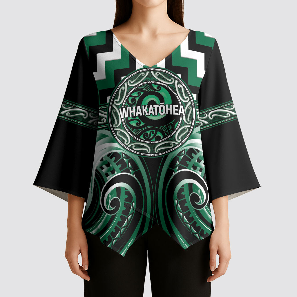Aotearoa Whakatohea Personalised Kimono Sleeve Blouse Maori Iwi Poutama Puhoro Tattoo