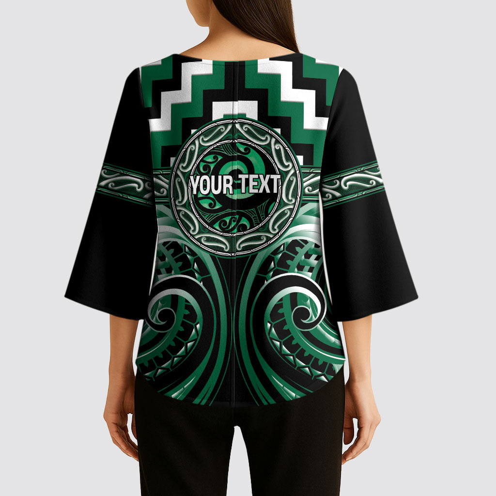 Aotearoa Whakatohea Personalised Kimono Sleeve Blouse Maori Iwi Poutama Puhoro Tattoo
