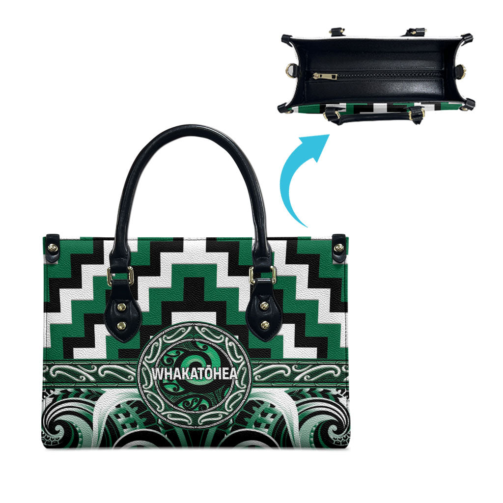 Aotearoa Whakatohea Leather Bag Maori Iwi Poutama Puhoro Tattoo