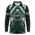 Aotearoa Whakatohea Personalised Long Sleeve Polo Shirt Maori Iwi Poutama Puhoro Tattoo