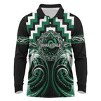 Aotearoa Whakatohea Personalised Long Sleeve Polo Shirt Maori Iwi Poutama Puhoro Tattoo