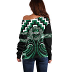 Aotearoa Whakatohea Personalised Off Shoulder Sweater Maori Iwi Poutama Puhoro Tattoo