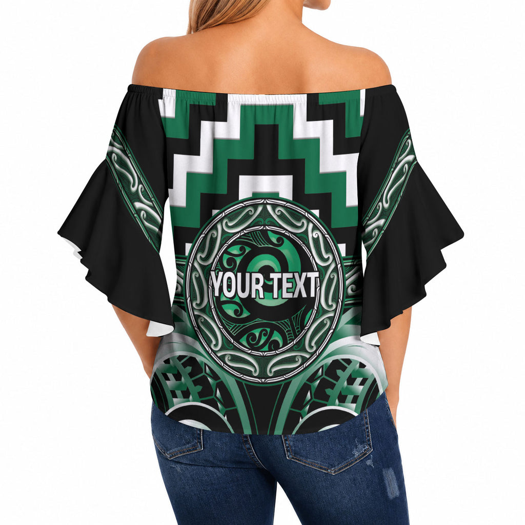 Aotearoa Whakatohea Personalised Off Shoulder Wrap Waist Top Maori Iwi Poutama Puhoro Tattoo